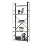 Casa si Gradina - Mobilier - Biblioteci si rafturi - Rafturi - Etajera cu 5 rafturi din lemn, cadru metalic, 58,6x23,5x144 cm - Infinity.ro