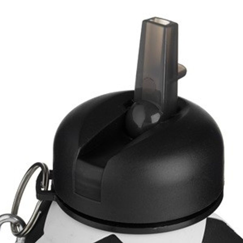 Casa si Gradina - Bucatarie si vesela - Cani si pahare - Sticle - Sticla de apa pliabila cu model minge de fotbal, silicon, 550 ml, cu breloc - Infinity.ro