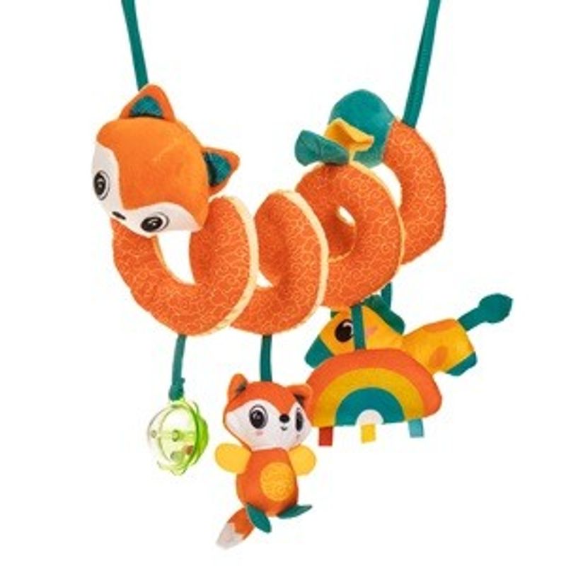 Jucarii, Copii si Bebe - Jucarii si jocuri - Jucarii bebelusi - Jucarii pentru carucioare si patut - Jucarie pentru Patut Spiralata Vulpe cu Oglinda si Jucarie de Dentitie, 25cm - Infinity.ro