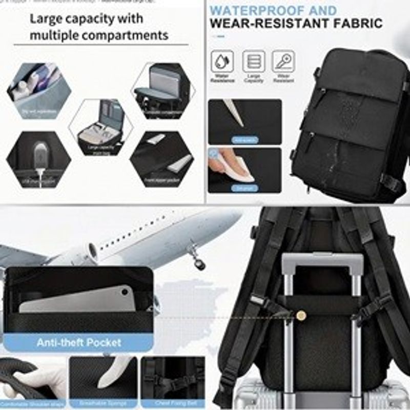 Sport si Outdoor - Camping - Accesorii camping si drumetii - Rucsac de calatorie impermeabil, 30x20x45cm, Gri - Infinity.ro