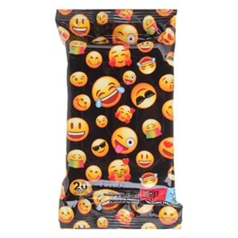 Jucarii, Copii si Bebe - Scutece si consumabile copii - Servetele umede - Servetele umede cu model Emoji, 20 buc, cu Aloe Vera si vitamina E - Infinity.ro