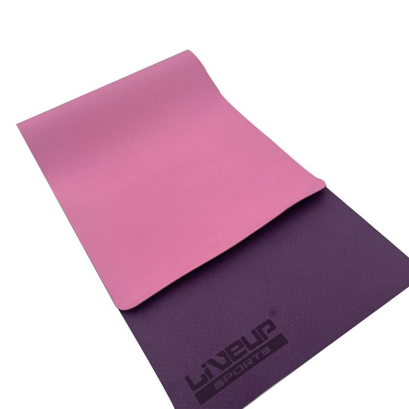 Sport si Outdoor - Fitness - Accesorii fitness - Saltele fitness - Saltea de yoga si gimnastica, 183x61x0.4cm, Roz/Mov, Reversibila, Anti-alunecare - Infinity.ro