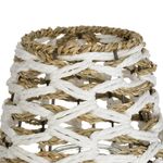 Casa si Gradina - Corpuri si surse de iluminat - Iluminat exterior - Felinare - Felinar decorativ oval cu picioare metalice, impletit din sfoara naturala, bej si alb, 17x27cm - Infinity.ro
