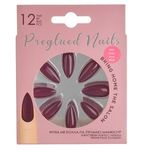 Ingrijire personala si Cosmetice - Manichiura si pedichiura - Dizolvante si tratamente pentru unghii - Set Unghii False Adezive Bordo Lucioase, Forma Migdala, 12 Bucati - Infinity.ro