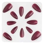 Ingrijire personala si Cosmetice - Manichiura si pedichiura - Dizolvante si tratamente pentru unghii - Set Unghii False Adezive Bordo Lucioase, Forma Migdala, 12 Bucati - Infinity.ro