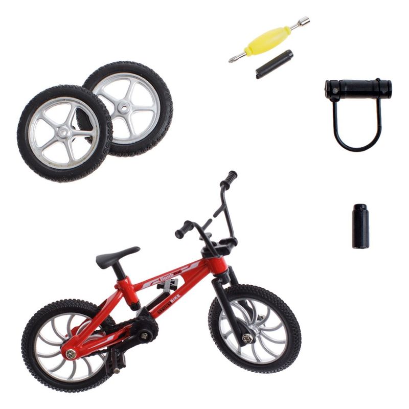 Jucarii, Copii si Bebe - Jucarii si jocuri - Vehicule si jucarii cu telecomanda - Motociclete de jucarie - Bicicleta BMX Miniatura Rosie cu Accesorii si Piese de Schimb - Infinity.ro