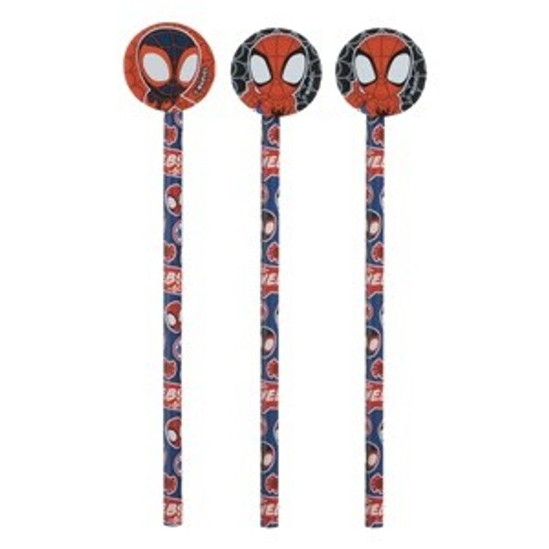 Carti si Birotica - Birotica - Instrumente de scris - Radiere si corectoare - Set de Creioane Fancy cu Design Spiderman - Infinity.ro