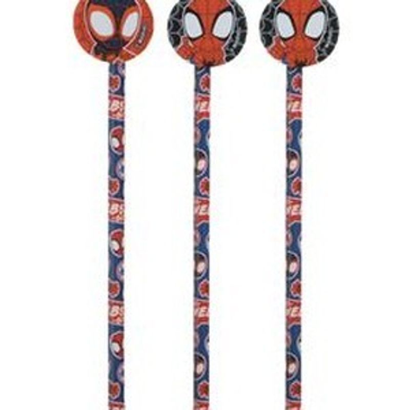 Carti si Birotica - Birotica - Instrumente de scris - Radiere si corectoare - Set de Creioane Fancy cu Design Spiderman - Infinity.ro