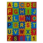 Casa si Gradina - Textile si covoare - Covoare - Covoare copii - Covoras Decorativ pentru Copii cu Litere si Piese Puzzle, 120x90 cm, Multicolor - Infinity.ro