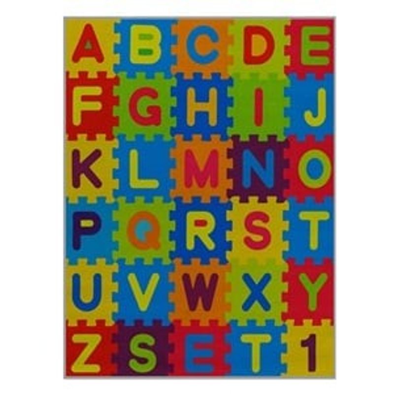Casa si Gradina - Textile si covoare - Covoare - Covoare copii - Covoras Decorativ pentru Copii cu Litere si Piese Puzzle, 120x90 cm, Multicolor - Infinity.ro