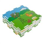 Jucarii, Copii si Bebe - Jucarii si jocuri - Jocuri si puzzle - Puzzle - Covor Puzzle cu Model Ferma cu Animale, 9 Piese, 30,7x30,7cm, Verde - Infinity.ro
