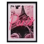Casa si Gradina - Decoratiuni - Tablouri - Tablou Decorativ cu Lumina LED Neon, Model Paris, 30x40cm, Roz - Infinity.ro