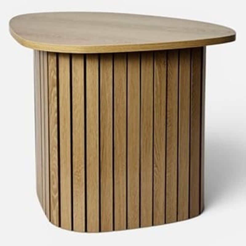 Casa si Gradina - Mobilier - Comode si corpuri - Masute de toaleta - Masuta auxiliara triunghiulara din lemn, 55x38,5x41cm, Stejar natur - Infinity.ro