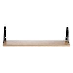 Electronice si Electrocasnice - Aragazuri, cuptoare si hote - Cuptoare - Cuptoare cu microunde - Raft de perete din MDF natural cu suporturi metalice, 60x20x1,5 cm - Infinity.ro