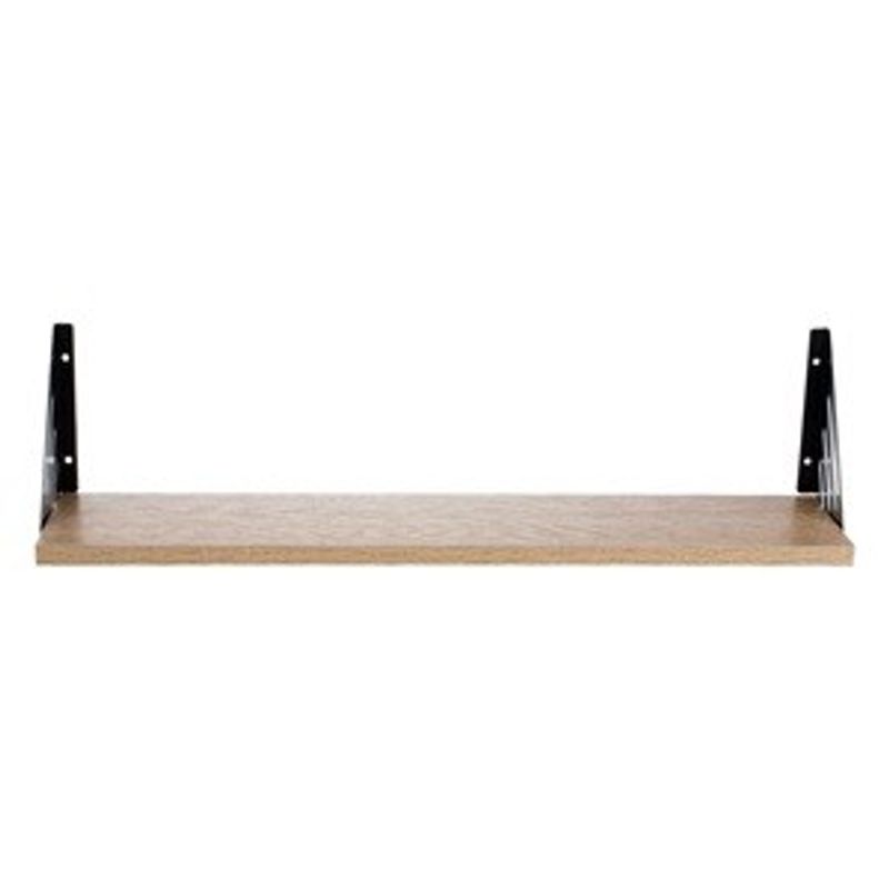 Electronice si Electrocasnice - Aragazuri, cuptoare si hote - Cuptoare - Cuptoare cu microunde - Raft de perete din MDF natural cu suporturi metalice, 60x20x1,5 cm - Infinity.ro