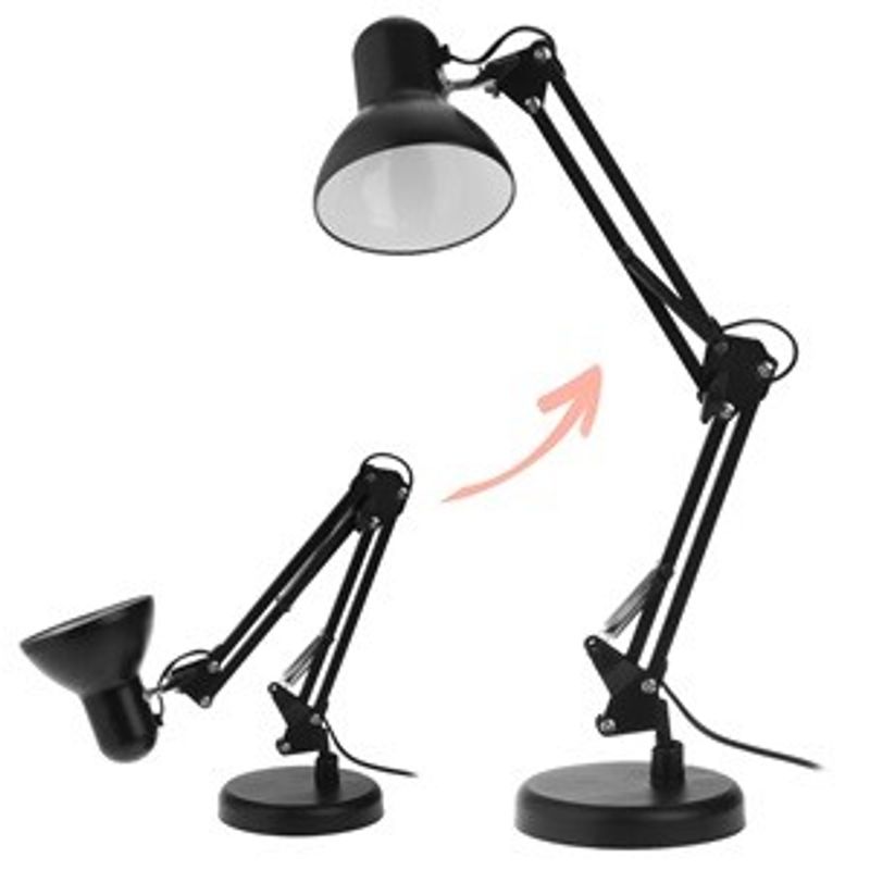 Casa si Gradina - Corpuri si surse de iluminat - Veioze si lampi - Veioze - Lampa de birou cu brat pliabil, neagra, E27 - Infinity.ro