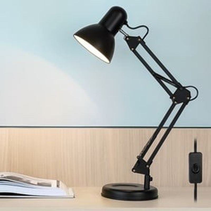 Casa si Gradina - Corpuri si surse de iluminat - Veioze si lampi - Veioze - Lampa de birou cu brat pliabil, neagra, E27 - Infinity.ro