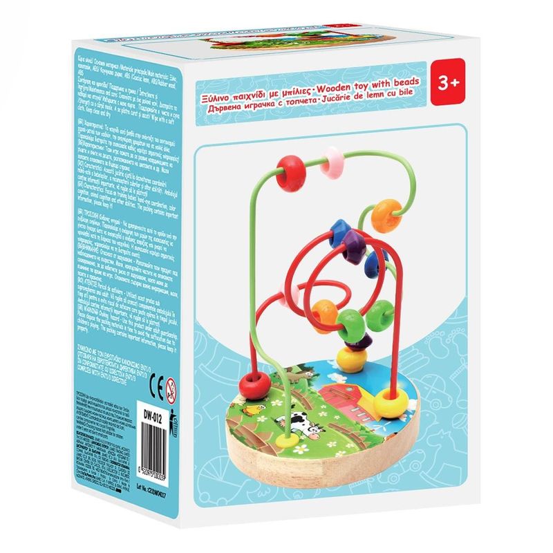 Jucarii, Copii si Bebe - Jucarii si jocuri - Jucarii & jocuri educative - Jocuri si jucarii educative - Jucarie educativa cu baza de lemn si bile, 10.5x16cm, Multicolor - Infinity.ro
