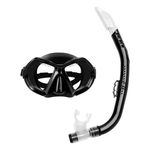 Sport si Outdoor - Sporturi acvatice - Scuba diving si Snorkeling - Set masca si tub de inot, Negru, Lentila mare, Silicon - Infinity.ro