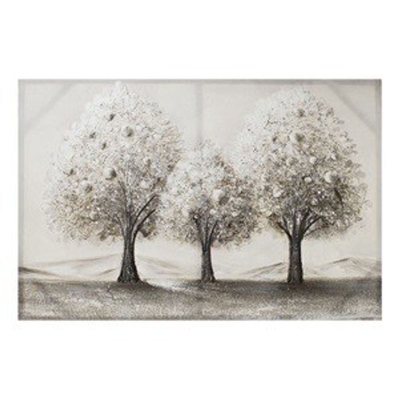 Casa si Gradina - Decoratiuni - Tablouri - Tablou in Ulei cu Copaci si Model Reliefat, 90x60x2,5 cm - Infinity.ro