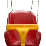 Jucarii, Copii si Bebe - Jucarii si jocuri - Jucarii de exterior - Leagane copii - Leagan suspendabil cu spatar, rosu, cu sfori cu bucle - Infinity.ro