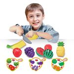 Jucarii, Copii si Bebe - Jucarii si jocuri - Jucarii de rol - Bucatarii copii - Set Fructe Artificiale din Plastic cu Tocator si Accesorii - Infinity.ro