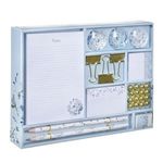Carti si Birotica - Birotica - Instrumente de scris - Markere si carioci - Set de birou cu model floral, albastru - Infinity.ro