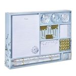 Carti si Birotica - Birotica - Instrumente de scris - Markere si carioci - Set de birou cu model floral, albastru - Infinity.ro
