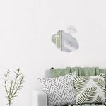 Casa si Gradina - Decoratiuni - Stickere decorative - Autocolant decorativ acrilic cu efect de oglinda, Nori cu obraji roz, 2 bucati, 25x17 cm - Infinity.ro