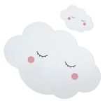 Casa si Gradina - Decoratiuni - Stickere decorative - Autocolant decorativ acrilic cu efect de oglinda, Nori cu obraji roz, 2 bucati, 25x17 cm - Infinity.ro