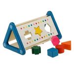 Jucarii, Copii si Bebe - Jucarii si jocuri - Jucarii bebelusi - Jucarii de sortat - Sortator de forme din lemn, Triunghiular, 6 piese, Multicolor, 23,5x14x12,5cm - Infinity.ro
