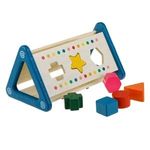 Jucarii, Copii si Bebe - Jucarii si jocuri - Jucarii bebelusi - Jucarii de sortat - Sortator de forme din lemn, Triunghiular, 6 piese, Multicolor, 23,5x14x12,5cm - Infinity.ro