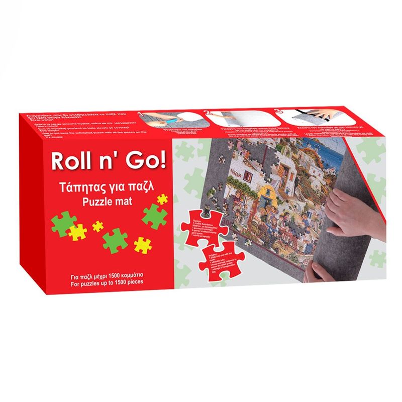 Jucarii, Copii si Bebe - Jucarii si jocuri - Jocuri si puzzle - Puzzle - Covoras pentru Puzzle cu Geanta de Transport, Pana la 1500 Piese, 95x67 cm, Gri - Infinity.ro