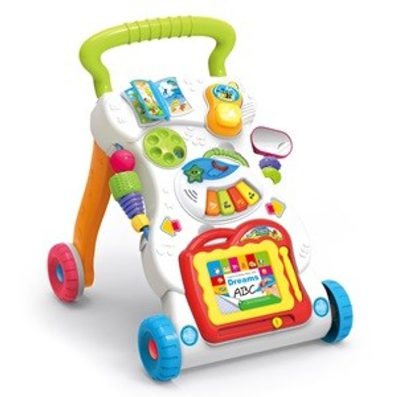 Jucarii, Copii si Bebe - Carucioare si articole de transport - Premergatoare - Premergator cu Activitati, Pian, Telefon si Oglinda, Alb - Infinity.ro