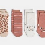 Fashion, accesorii si bijuterii - Copii - Lenjerie si pijamale copii - Sosete si dresuri copii - Sosete Scurte Multicolor cu Model Animalute pentru Fete - 4 Perechi - Infinity.ro