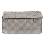 Casa si Gradina - Mobilier - Organizare si depozitare - Cutii depozitare - Cutie de depozitare impletita cu capac si manere, Gri, 30x20x12 cm - Infinity.ro