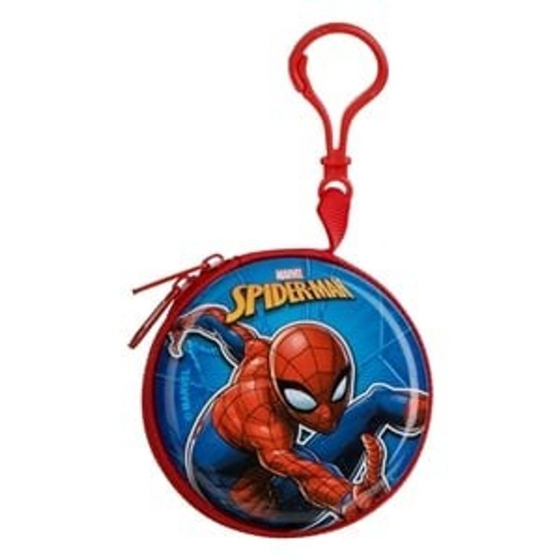 Fashion, accesorii si bijuterii - Barbati - Accesorii barbati - Portofele barbati - Portofel Metalic Rotund cu Breloc Spiderman pentru Copii - Infinity.ro