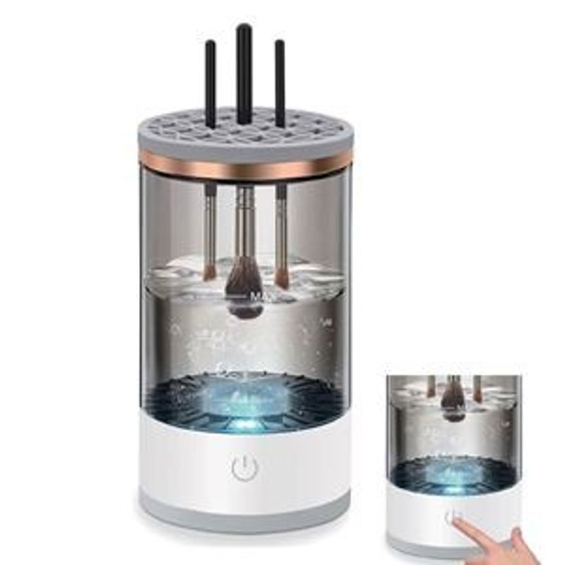 Ingrijire personala si Cosmetice - Machiaj - Aplicatoare si pensule machiaj - Aparat electric de curatat pensule de machiaj, 8W, Negru Transparent, USB - Infinity.ro