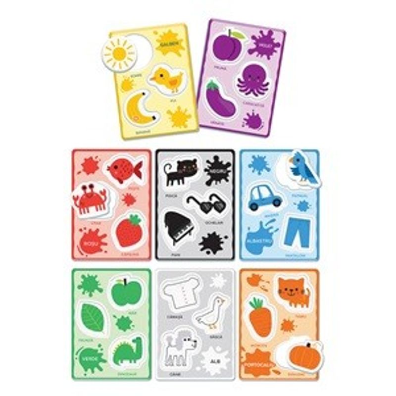 Jucarii, Copii si Bebe - Jucarii si jocuri - Jucarii & jocuri educative - Jocuri si jucarii educative - Joc Educativ de Asociere a Culorilor cu Imagini în Relief, Set 8 Cartonase, Multicolor - Infinity.ro