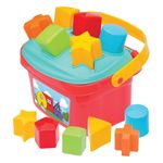 Jucarii, Copii si Bebe - Jucarii si jocuri - Jucarii bebelusi - Jucarii de sortat - Jucarie Sortator cu 6 Forme Geometrice, Valiza, Rosu, Plastic, 3+ - Infinity.ro