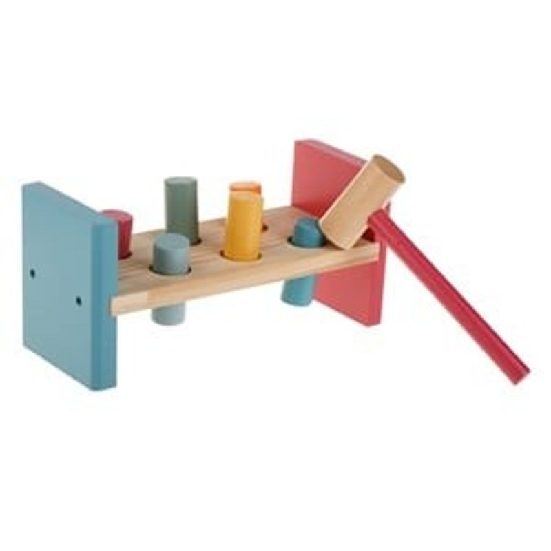 Jucarii, Copii si Bebe - Jucarii si jocuri - Jucarii & jocuri educative - Jocuri si jucarii educative - Jucarie din Lemn cu Ciocan si Forme Colorate, 22x9x10 cm, Multicolor - Infinity.ro