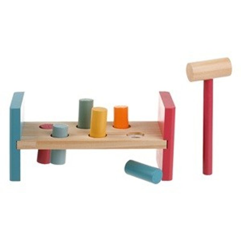 Jucarii, Copii si Bebe - Jucarii si jocuri - Jucarii & jocuri educative - Jocuri si jucarii educative - Jucarie din Lemn cu Ciocan si Forme Colorate, 22x9x10 cm, Multicolor - Infinity.ro
