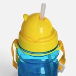Casa si Gradina - Bucatarie si vesela - Cani si pahare - Sticle - Sticla cu pai pop-up, 350 ml, albastra, cu design dinozauri - Infinity.ro
