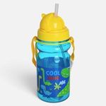Casa si Gradina - Bucatarie si vesela - Cani si pahare - Sticle - Sticla cu pai pop-up, 350 ml, albastra, cu design dinozauri - Infinity.ro