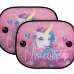 Auto si Moto - Intretinere auto - Huse auto - Set Parasolare Auto pentru Geamuri Laterale, Model Unicorn, 2 buc, 44x36cm, Roz - Infinity.ro