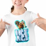 Fashion, accesorii si bijuterii - Copii - Imbracaminte copii - Tricouri copii - Tricou Copii Fete Ice Age Scrat Mood, alb, marime L Copii - Infinity.ro