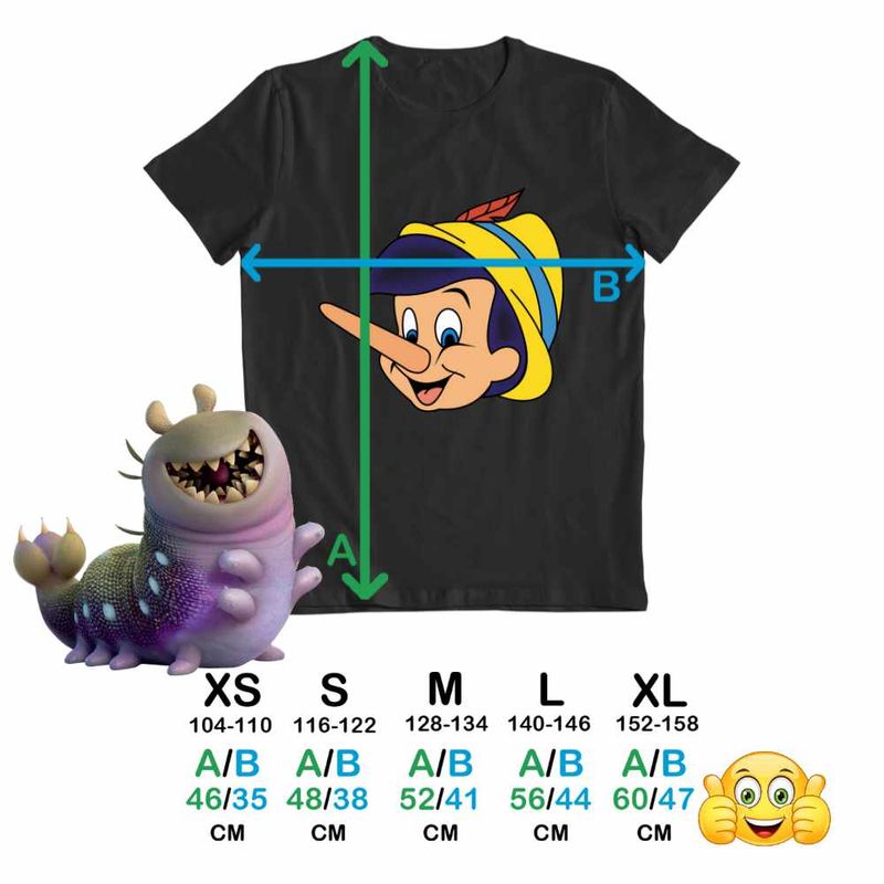 Fashion, accesorii si bijuterii - Copii - Imbracaminte copii - Tricouri copii - Tricou Copii Baieti Pinocchio, negru, marime L Copii - Infinity.ro