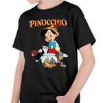 Fashion, accesorii si bijuterii - Copii - Imbracaminte copii - Tricouri copii - Tricou Copii Baieti Pinocchio Jiminy Figaro Cleo, negru, marime XL Copii - Infinity.ro