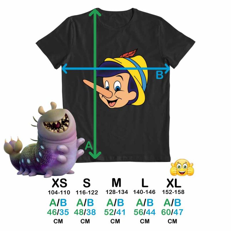 Fashion, accesorii si bijuterii - Copii - Imbracaminte copii - Tricouri copii - Tricou Copii Fete Pinocchio, negru, marime XL Copii - Infinity.ro