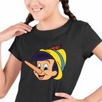 Fashion, accesorii si bijuterii - Copii - Imbracaminte copii - Tricouri copii - Tricou Copii Fete Pinocchio, negru, marime XL Copii - Infinity.ro